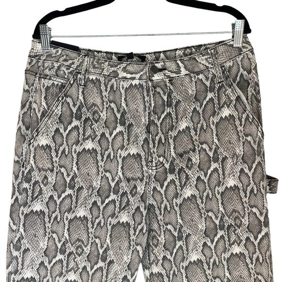 Afrm Snake Print Fez Straight Leg Jeans New! - Picture 7 of 8